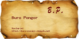 Buro Pongor névjegykártya